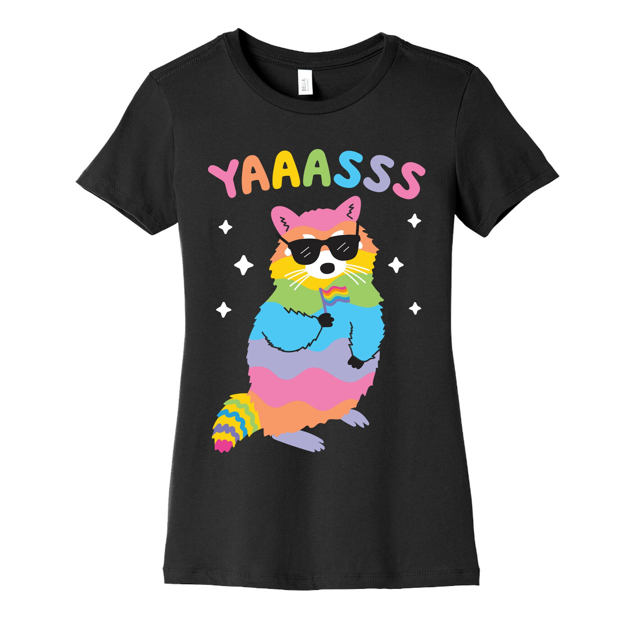 Yas Rainbow Raccoon Women's Cotton Tee